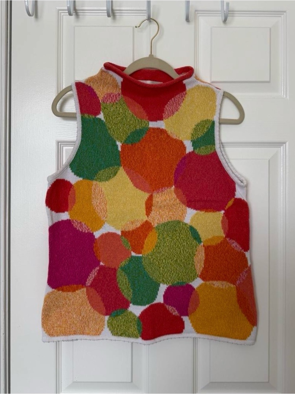 Vintage Susan Bristol Multicolored Knit Sleeveless Sweater